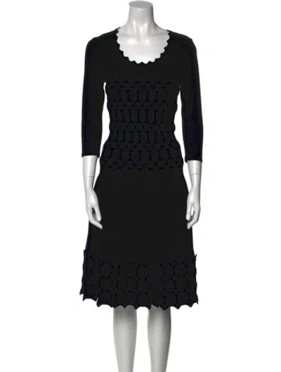 Pre-owned Alaïa Printed Knee-length Dress In Black