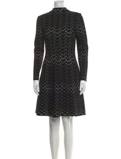 Pre-owned Alaïa Printed Knee-length Dress In Black
