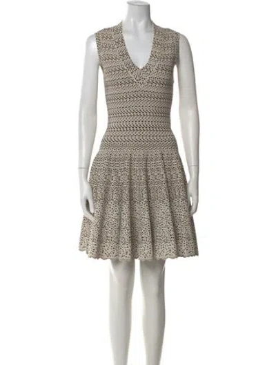 Pre-owned Alaïa Printed Knee-length Dress In Neutral