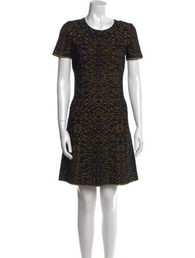 Pre-owned Alaïa Printed Knee-length Dress W/ Tags In Black