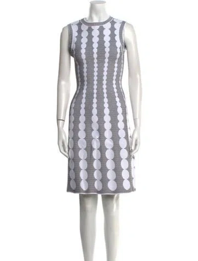 Pre-owned Alaïa Printed Knee-length Dress In White