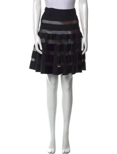 Pre-owned Alaïa Printed Knee-length Skirt In Black