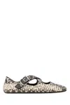 Alaïa Alaia Printed Leather Ballerinas In White