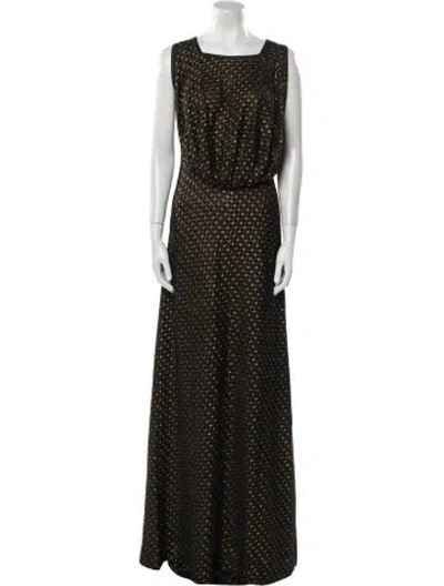Pre-owned Alaïa Printed Long Dress In Black