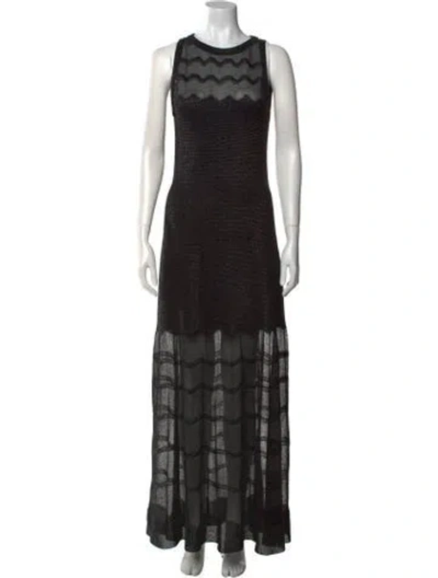 Pre-owned Alaïa Printed Long Dress W/ Tags In Black