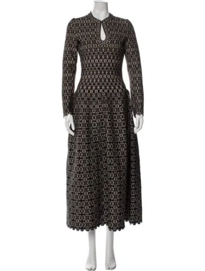 Pre-owned Alaïa Printed Long Dress W/ Tags In Black