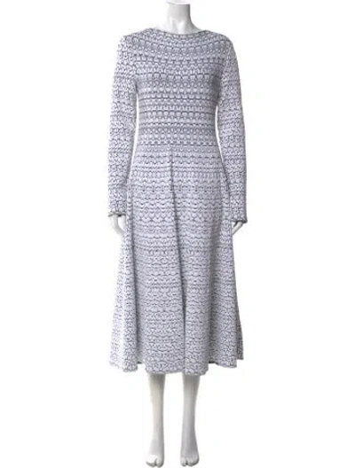 Pre-owned Alaïa Printed Long Dress In White