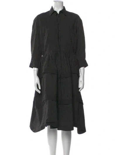 Pre-owned Alaïa Printed Midi Length Dress In Black