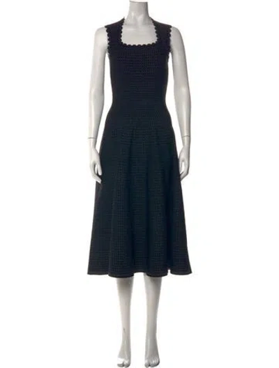 Pre-owned Alaïa Printed Midi Length Dress In Black