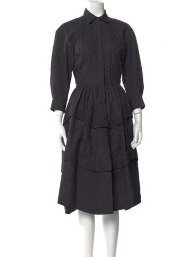 Pre-owned Alaïa Printed Midi Length Dress In Gray