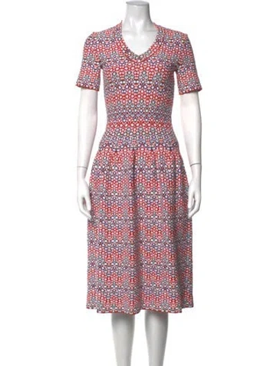 Pre-owned Alaïa Printed Midi Length Dress In Orange