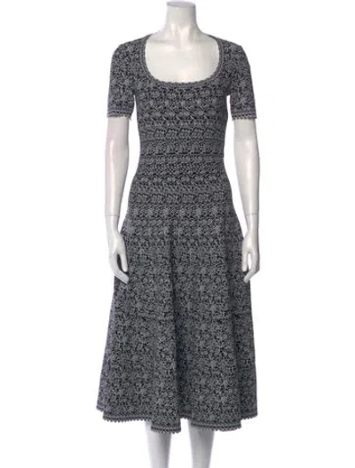 Pre-owned Alaïa Printed Midi Length Dress W/ Tags In Multi