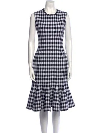 Pre-owned Alaïa Printed Midi Length Dress W/ Tags In White