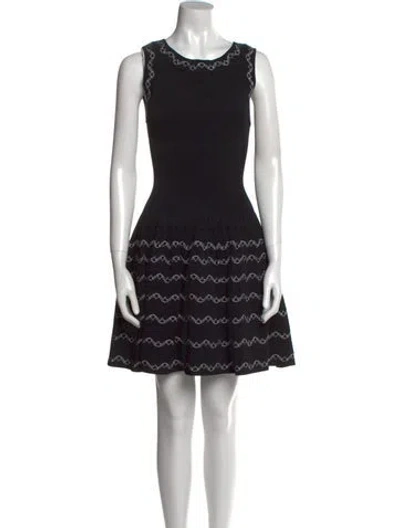 Pre-owned Alaïa Printed Mini Dress In Black