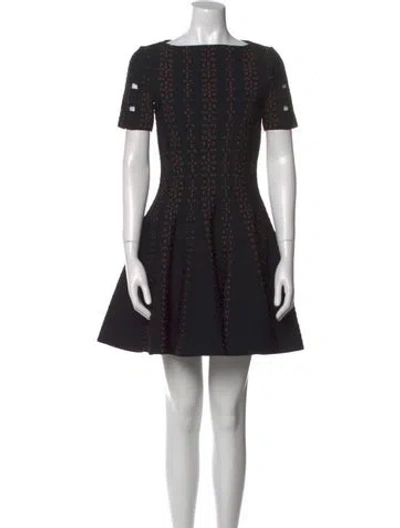 Pre-owned Alaïa Printed Mini Dress In Black