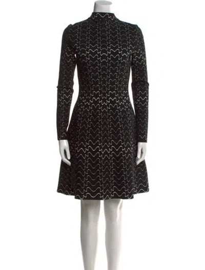 Pre-owned Alaïa Printed Mini Dress In Black