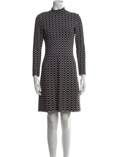 Pre-owned Alaïa Printed Mini Dress In Black