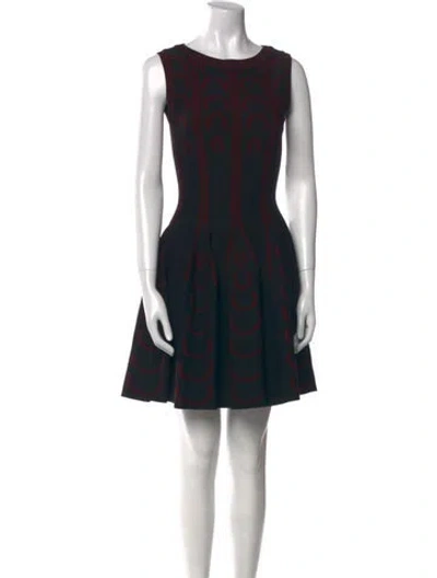 Pre-owned Alaïa Printed Mini Dress In Black