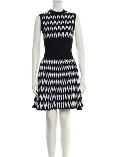 Pre-owned Alaïa Printed Mini Dress In Black
