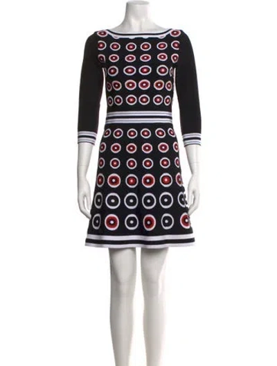 Pre-owned Alaïa Printed Mini Dress In Black