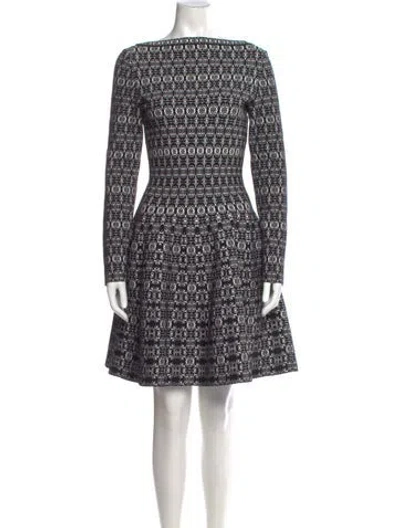 Pre-owned Alaïa Printed Mini Dress In Black