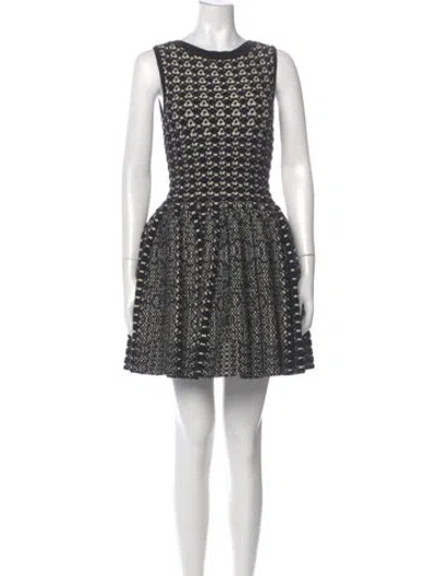 Pre-owned Alaïa Printed Mini Dress In Black