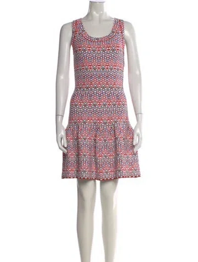 Pre-owned Alaïa Printed Mini Dress In Black
