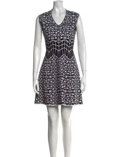 Pre-owned Alaïa Printed Mini Dress In Black