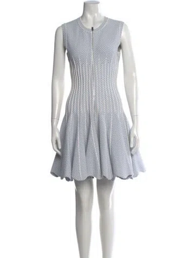 Pre-owned Alaïa Printed Mini Dress In Blue/neutrals