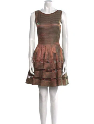 Pre-owned Alaïa Printed Mini Dress In Brown