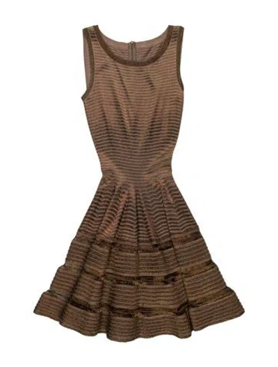 Pre-owned Alaïa Printed Mini Dress In Brown