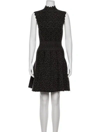 Pre-owned Alaïa Printed Mini Dress In Gray