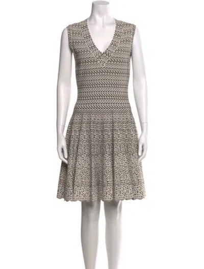 Pre-owned Alaïa Printed Mini Dress In Neutral