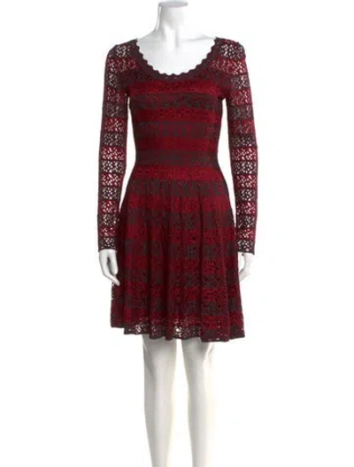 Pre-owned Alaïa Printed Mini Dress In Red