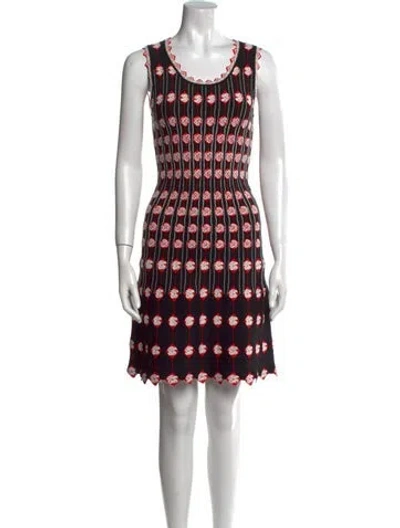 Pre-owned Alaïa Printed Mini Dress In Red
