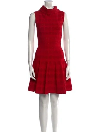 Pre-owned Alaïa Printed Mini Dress In Red