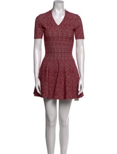 Pre-owned Alaïa Printed Mini Dress In Red