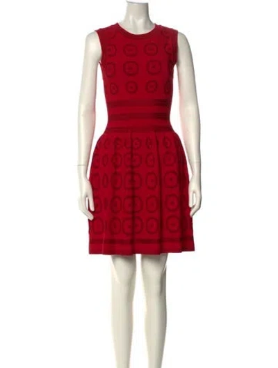 Pre-owned Alaïa Printed Mini Dress In Red