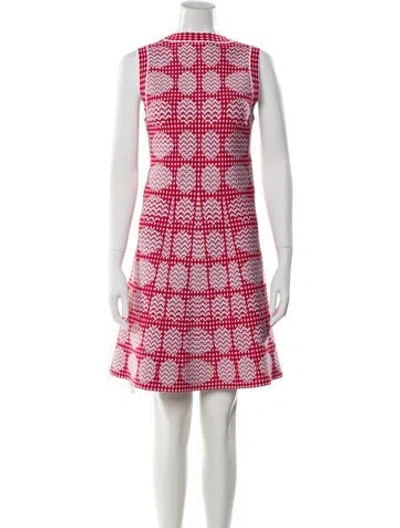 Pre-owned Alaïa Printed Mini Dress In Red