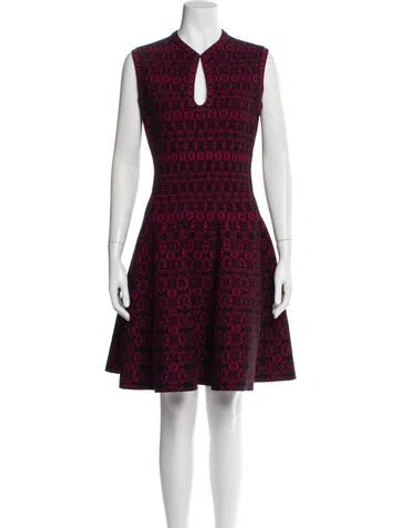 Pre-owned Alaïa Printed Mini Dress In Red