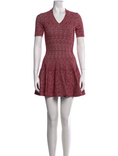 Pre-owned Alaïa Printed Mini Dress In Red