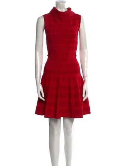 Pre-owned Alaïa Printed Mini Dress In Red