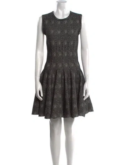 Pre-owned Alaïa Printed Mini Dress W/ Tags In Black