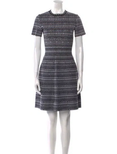 Pre-owned Alaïa Printed Mini Dress W/ Tags In Black