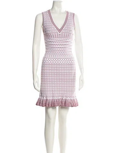 Pre-owned Alaïa Printed Mini Dress In White
