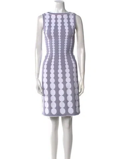 Pre-owned Alaïa Printed Mini Dress In White