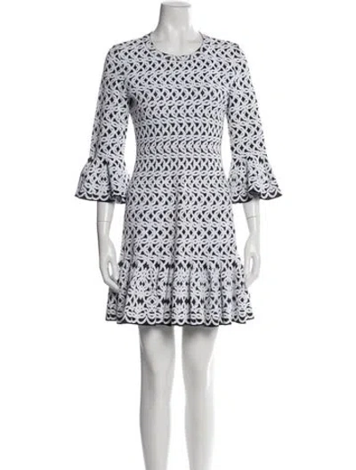 Pre-owned Alaïa Printed Mini Dress In White