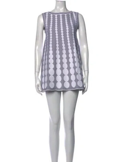Pre-owned Alaïa Printed Mini Dress In White