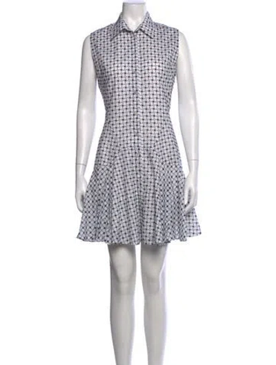 Pre-owned Alaïa Printed Mini Dress In White