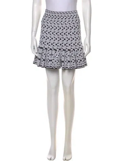 Pre-owned Alaïa Printed Mini Skirt In Black